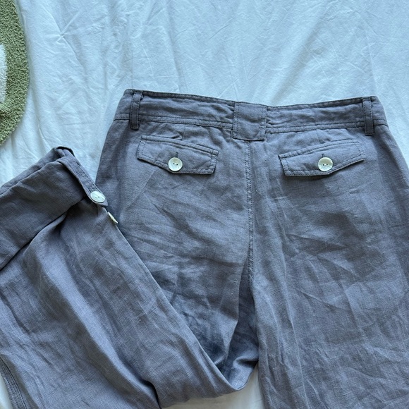 Linen cargo beach pants! Light purple/greyish - Picture 3 of 3